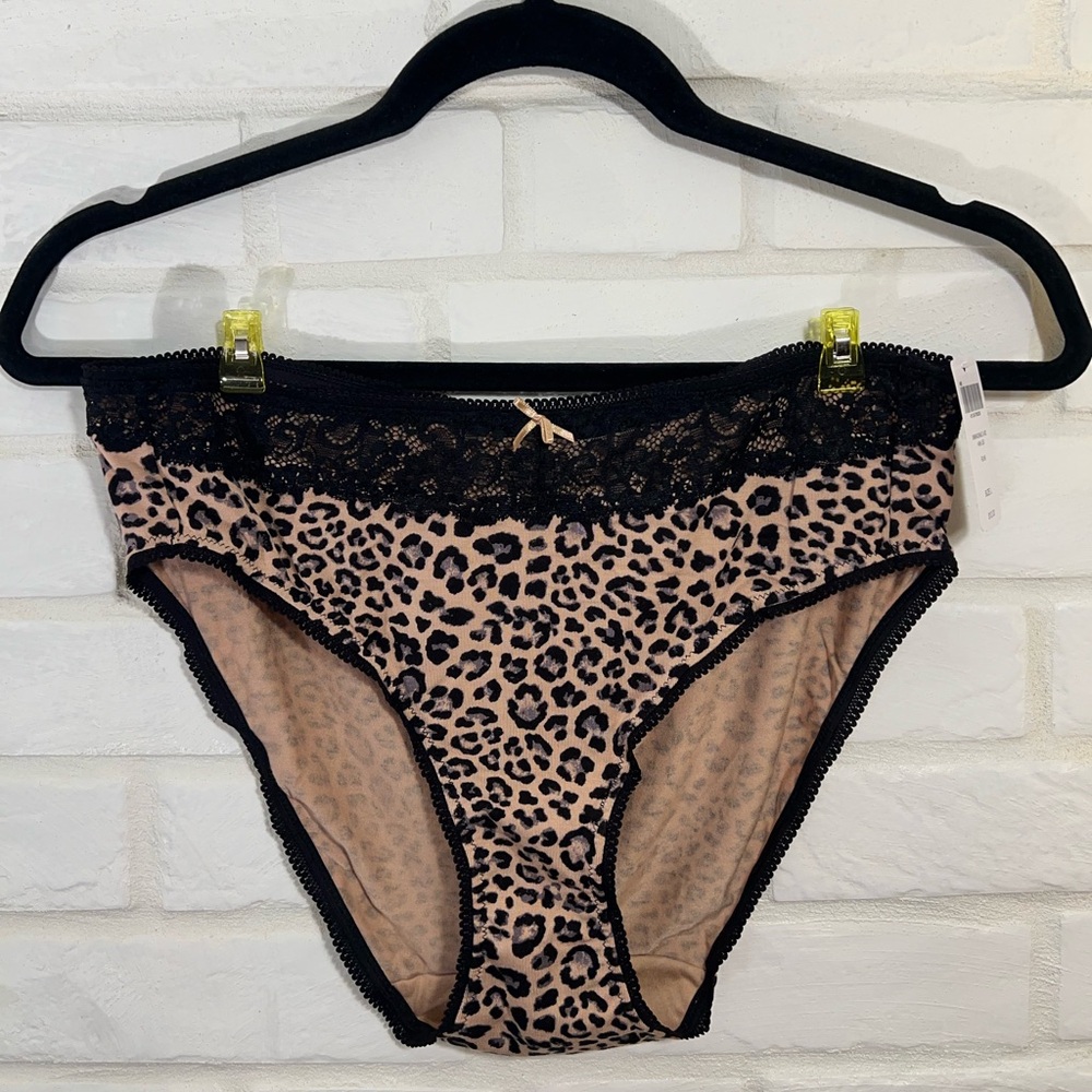 NWT Soma Embraceable Lace High Leg Underwear Panty Cheetah Feline Sz L #0523